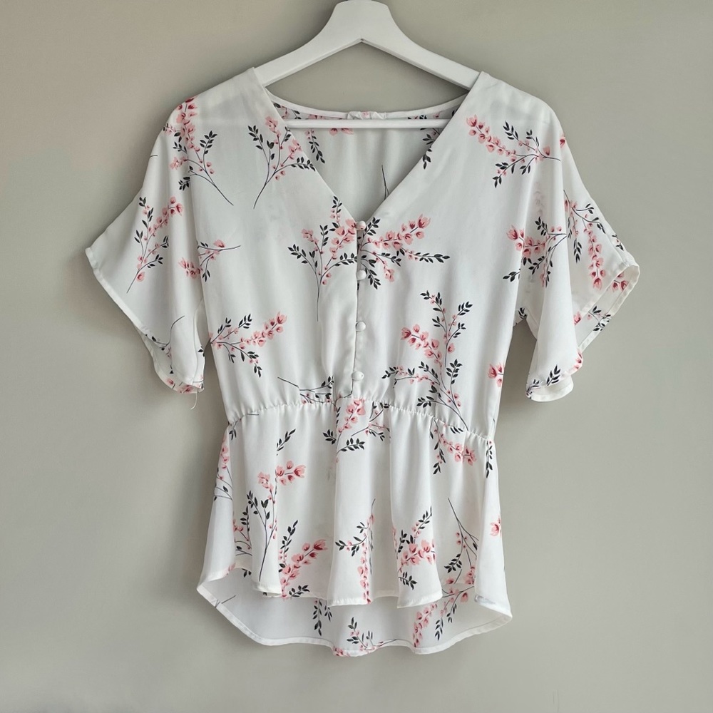 Sienna Sky White & Pink Floral Blouse